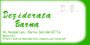 deziderata barna business card